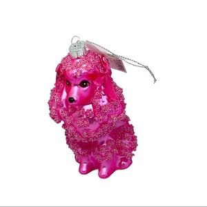 Bloomingdale’s Glass Hot Pink Dog Ornament For Christmas Tree